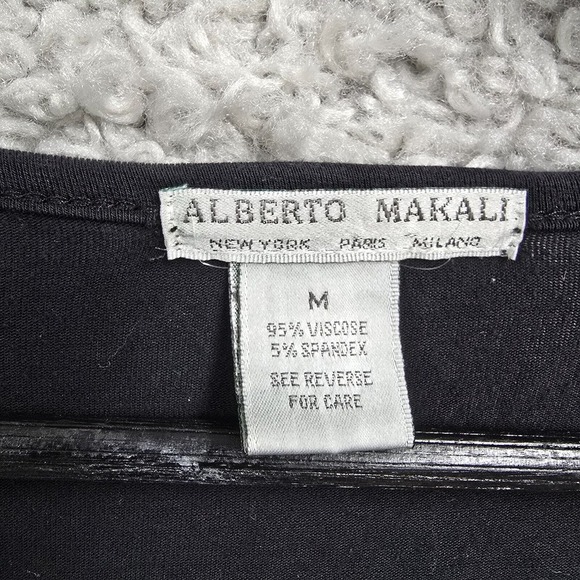 Alberto Makali Top Womens Medium Black Long Sleeve Metallic Studs Punk Gothic - Picture 5 of 12